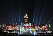 Lichtshow am Präsidialamt