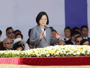Tổng thống Thái Anh Văn phát biểu tại Lễ chào mừng Quốc Khánh Trung Hoa Dân Quốc lần thứ 108 (Ảnh: CNA)